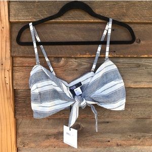 Beach riot stripe beach bra top